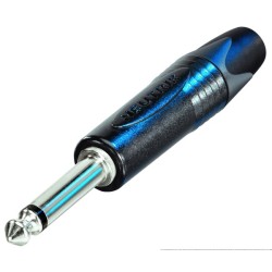 Nova ficha jack mono Neutrik profissional Ø 6,3 mm. Preto cromado. 2