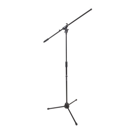 Professional boom microphone stand, featuring die-cast aluminum heavy duty tripod base and upper joint.
