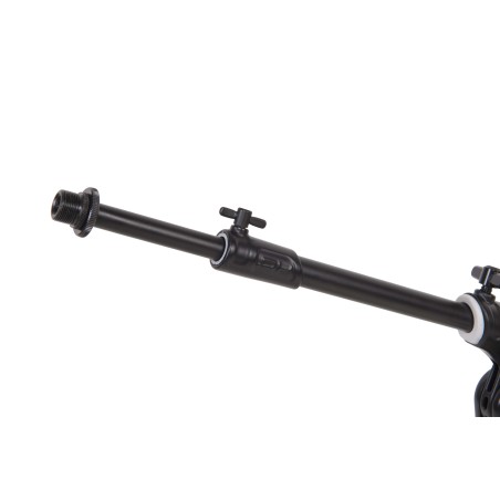 Professional telescopic boom microphone stand, featuring die-cast aluminum heavy duty tripod base and upper joint.