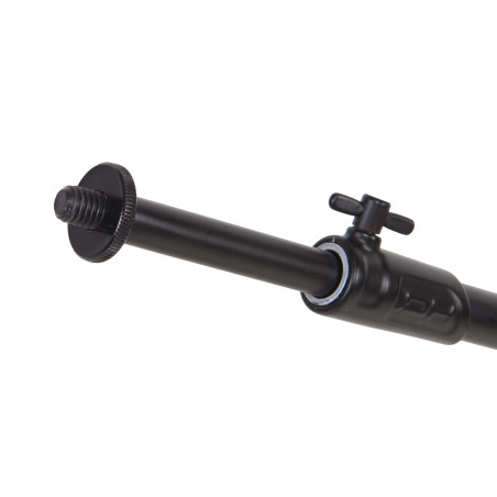 Professional telescopic boom microphone stand, featuring die-cast aluminum heavy duty tripod base and upper joint.