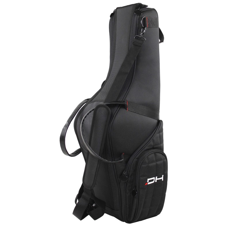 Padded Tenor saxophone bag made of waterproof 1680D polyester material. Available in black color.