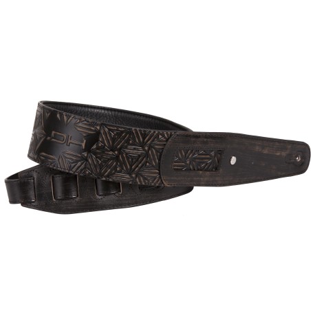 Padded and adjustable shoulder strap in genuine Italian leather, dark Gray color.