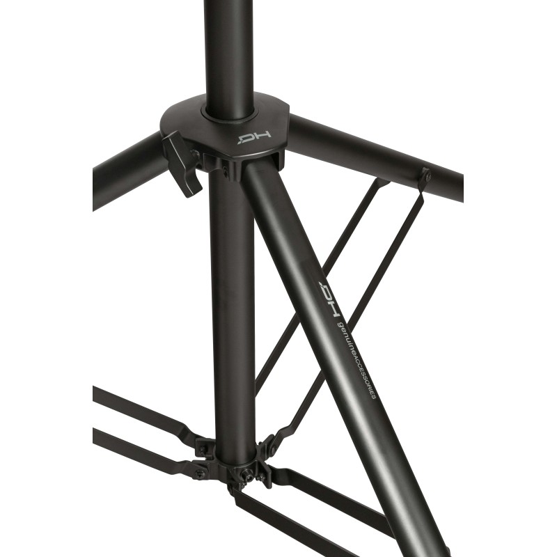 Suporte profissional ajustável em altura para altifalantes. Preto fosco.