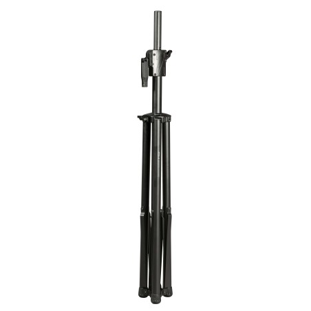Suporte profissional ajustável em altura para altifalantes. Preto fosco.