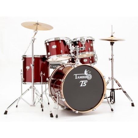 Bateria série T5 5 componentes acabamentos Red Sparkle