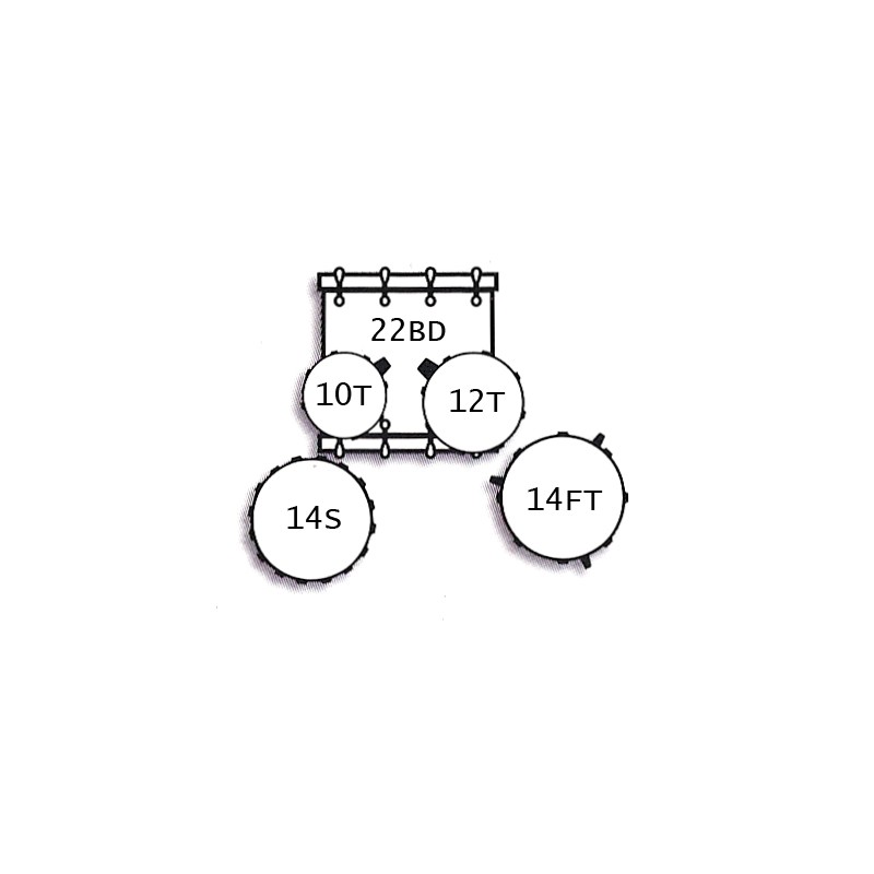 Drum Set T5 series 5 pieces Red Sparkle finishes