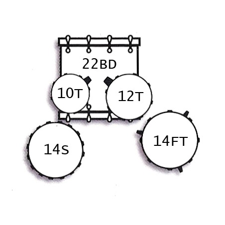 Bateria série T5 5 componentes acabamentos Red Sparkle
