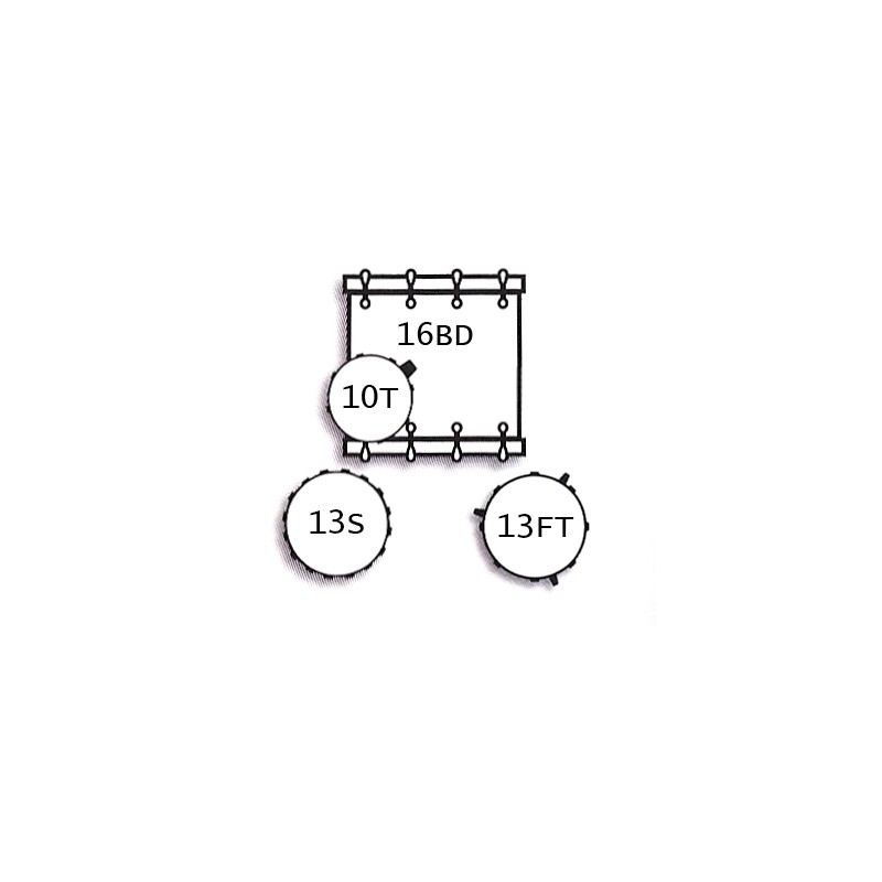 Drum Set UNIKA series 4 pieces Flamed Black finishes  