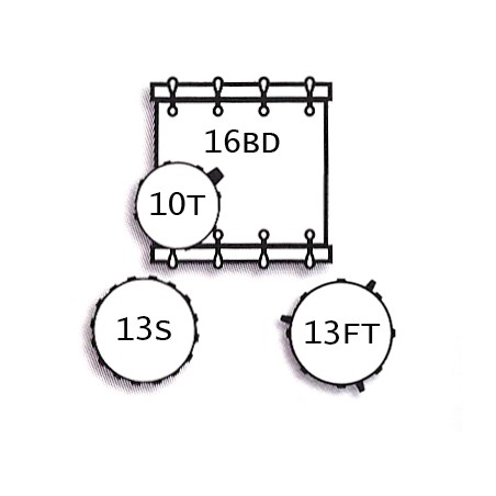 Drum Set UNIKA series 4 pieces Flamed Black finishes  
