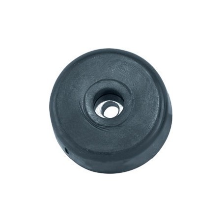Piedino nero in gomma 38 mm con inserto in acciaio.