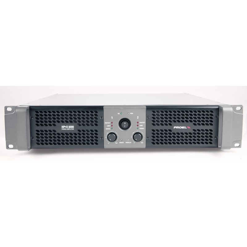 Amplificador estéreo 2 x 3000 W a 2 ohm com CLIP limiter selecionável