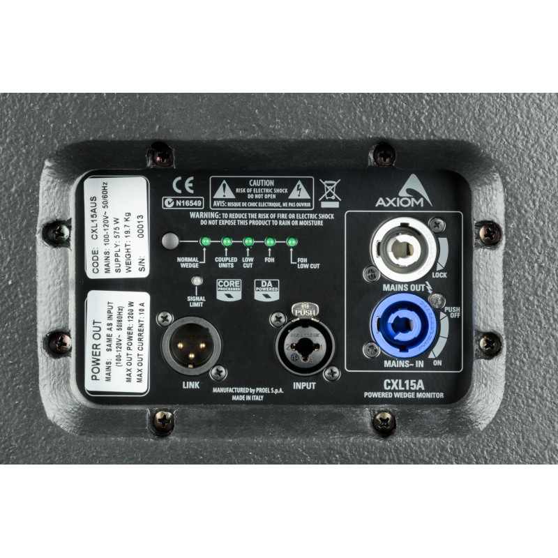 15” (380mm) coaxial, High Output, Powered, CORE Processed, Stage Monitor