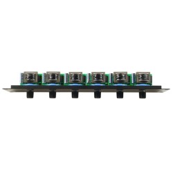 Questo pannello Rack 19' è un regolatore di volume multiplo per n° 6 linee a 100V, con 100W di carico massimo ciascuna. 2