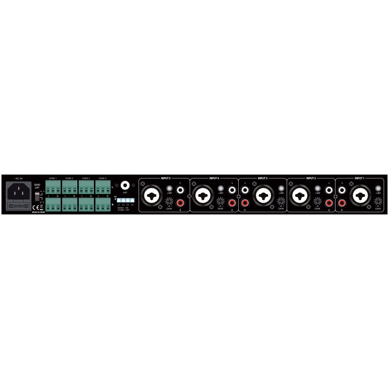 Matrix/Mixer 5 Line/Mic Input 4 Zones with media player