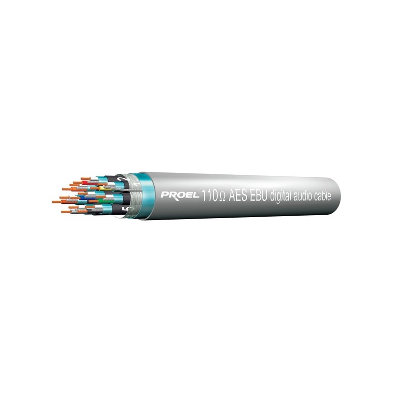 Cavo audio digitale AES/EBU multipolare a 8 coppie schermate e twistate con drain wire.