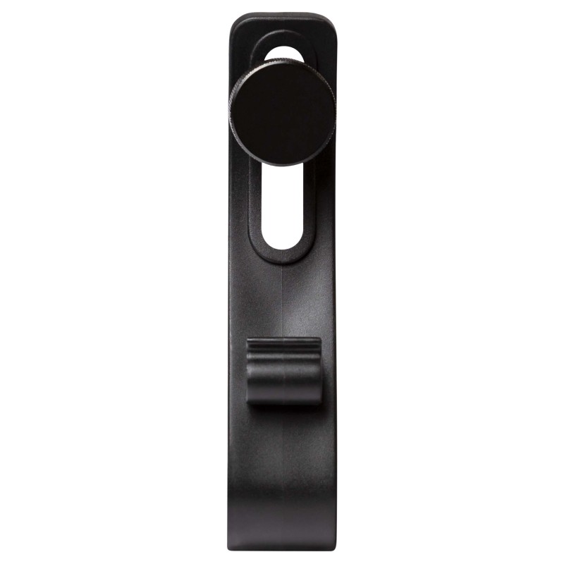 Suporte de microfone ABS com clip de fixação.