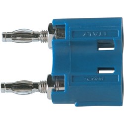 Dual banana plug with hex nut and locking washer, gold plated contacts. 2