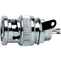 Solder BNC cable mount male plug, 75 Ohm, all metal. For RG59 cable. 2