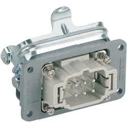 Connettore multipolare di potenza, spina da pannello, a 6 contatti argentati (+T, 16A-400V~). 2