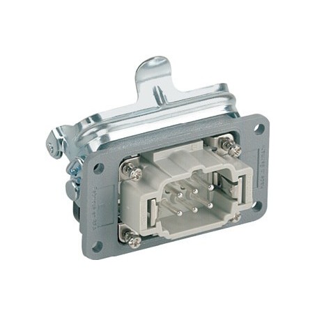 Connettore multipolare di potenza, spina da pannello, a 6 contatti argentati (+T, 16A-400V~).