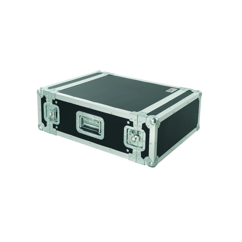 Flight case profissional 3U de 19”, 45 cm de profundidade útil.
