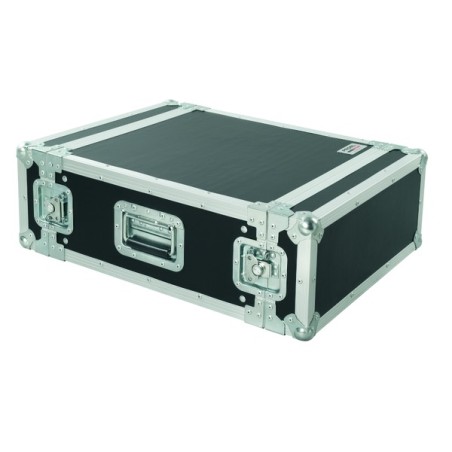 Flight case profissional 3U de 19”, 45 cm de profundidade útil.