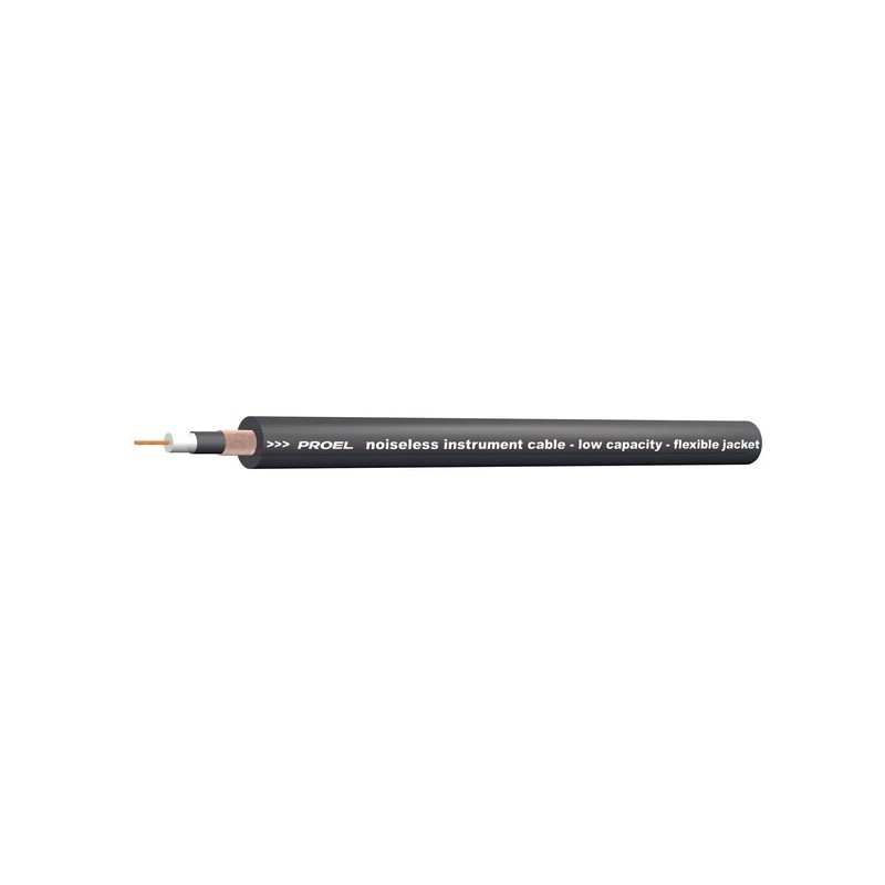 Cavo coassiale antirumore per strumenti/effetti con guaina esterna flessibile in PVC ø 6.5 mm. - O.F.C. (Oxygen Free Copper)