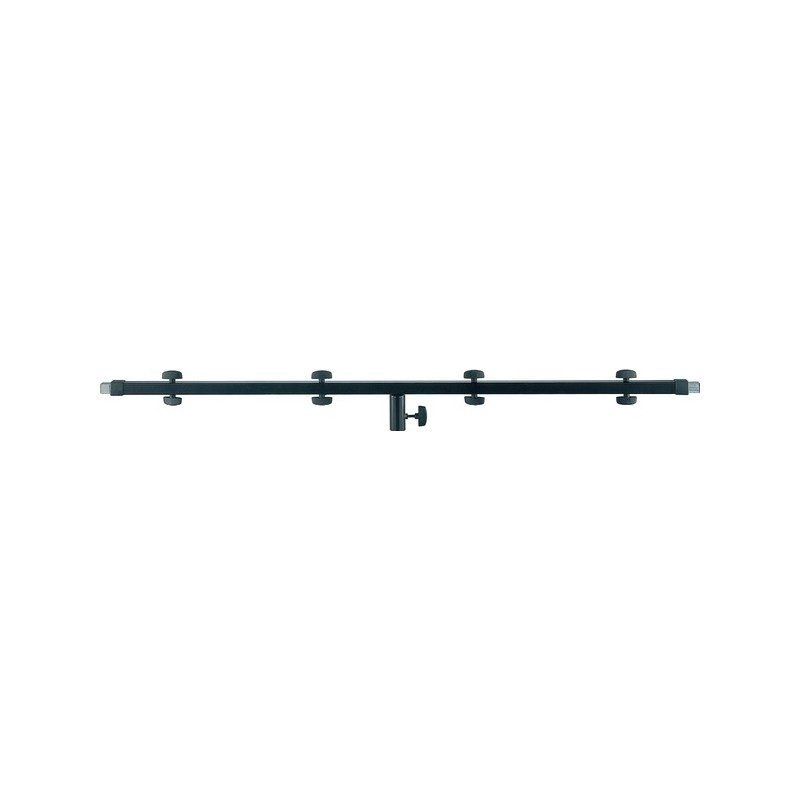 Steel tube telescopic horizontal T-bar to support up to 8 par cans.