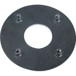 Galvanized steel counter plate with central hole Ø 41 mm., 4 solded nuts M6 and 4 holes Ø 8.5 mm. recommended for KP325 flange. 2