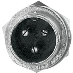 Spina micro professionale da pannello 3 poli con corpo metallico cromato filettato anteriormente. 2