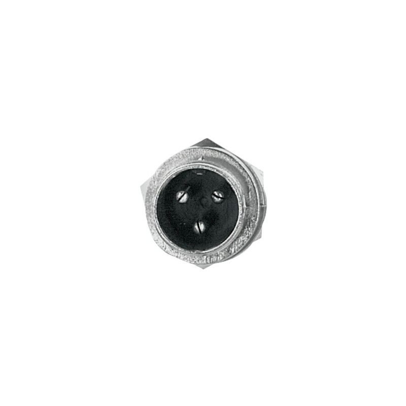Spina micro professionale da pannello 3 poli con corpo metallico cromato filettato anteriormente.