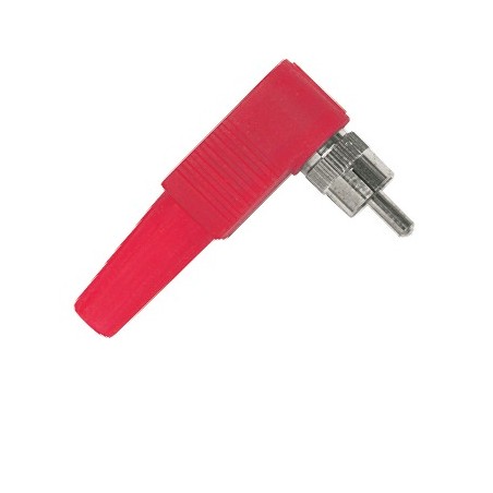 Spina volante RCA angolare a 90° con manicotto in PVC.