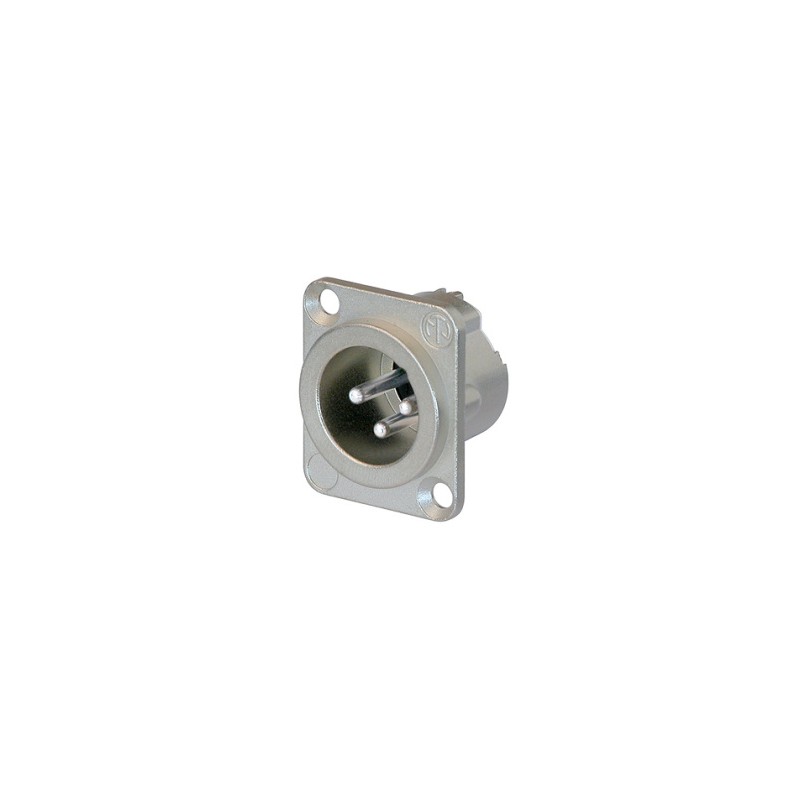 Conector XLR profissional para painel Neutrik macho com 3 polos em forma de D.