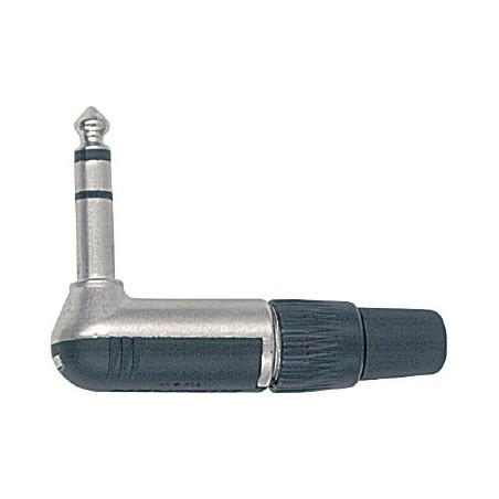 Neutrik Ø 6.3 mm. - 1/4' professional stereo right-angled jack male plug, 3 poles.
