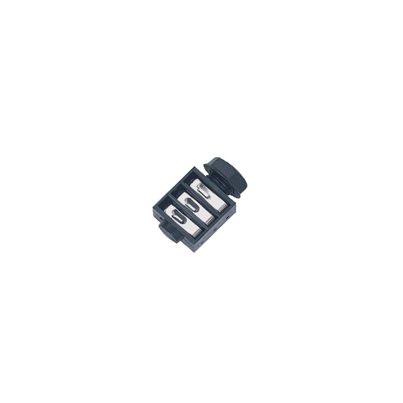 Presa da pannello jack stereo Ø 6.3 mm.-1/4' a 3poli, contatti a saldare.