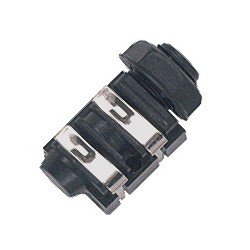 Panel mount mono jack female socket Ø 6.3 mm.-1/4', 2 poles, PCB mounting version. 2