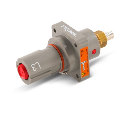 Panel mount socket. Colour: Grey. Phase: L3.