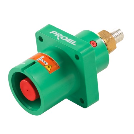 Spina da pannello Proel Lock. Colore: Verde. Fase: Terra.