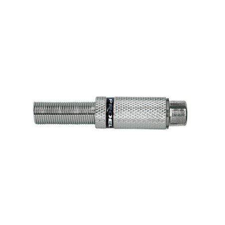 Presa volante RCA con manicotto in ottone nichelato e molla passacavo flessibile Ø 6.2 mm.