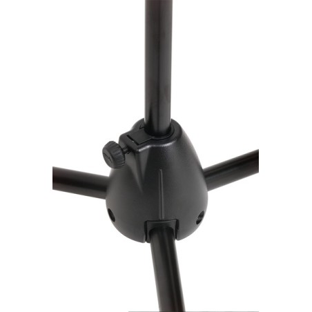 Professional low-level microphone stand with telescopic boom, tripod aluminium base