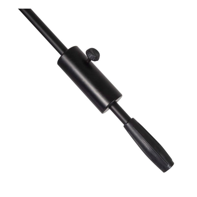 Professional large dimension microphone stand with telescopic boom.