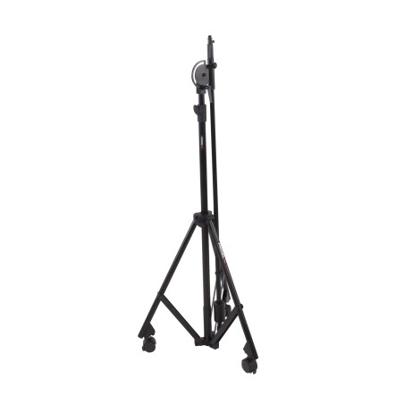 Professional large dimension microphone stand with telescopic boom large and Ø 50 mm swivel castors with brake
