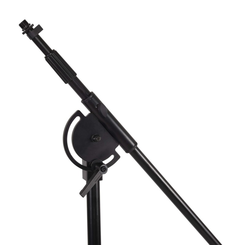 Professional large dimension microphone stand with telescopic boom large and Ø 50 mm swivel castors with brake
