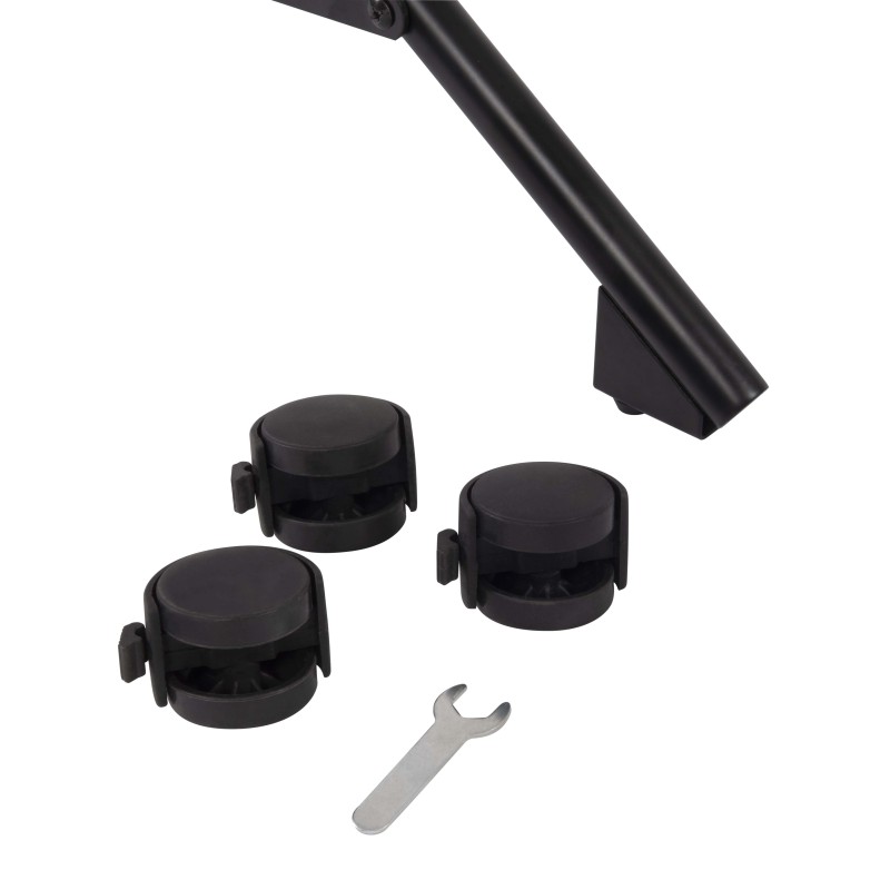Professional large dimension microphone stand with telescopic boom large and Ø 50 mm swivel castors with brake