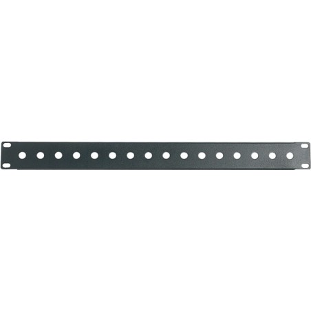Pannello preforato 1 unità rack 19' con N. 16 fori per prese jack ø 6.3 mm.