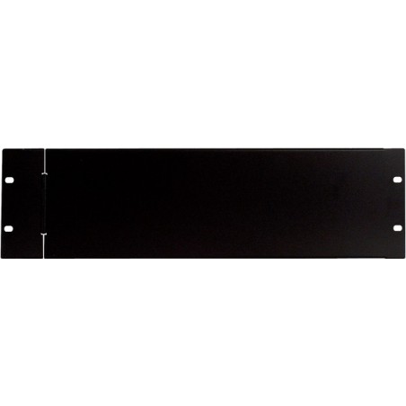 Pannello di protezione/sicurezza 2 unità rack 19' con cerniera di rotazione in lamiera zincata.