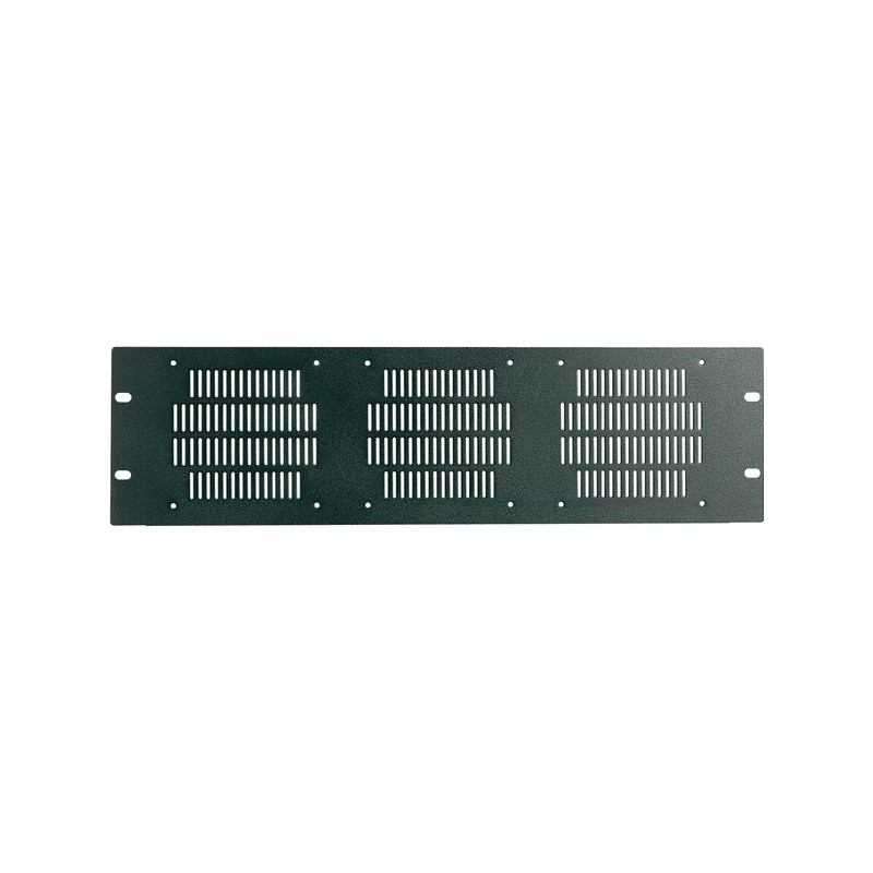 Pannello per ventilazione 4 unità rack 19' con scanalature per 3 ventole 120x120 mm.