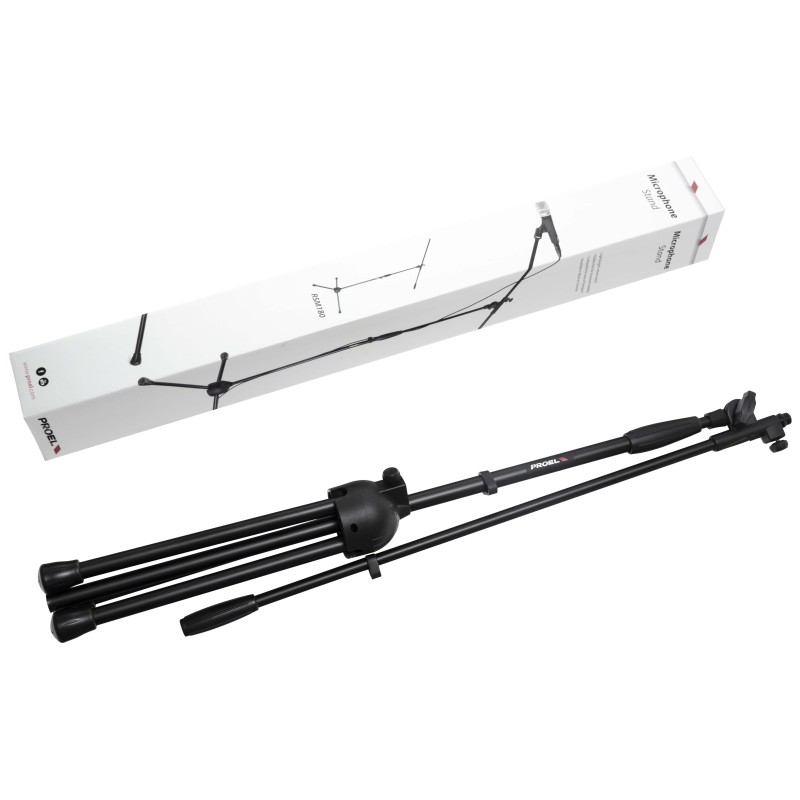 Microphone stand with boom, tripod nylon base