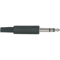 Jack stereo Ø 6.3 mm.- 1/4' con manicotto e passacavo Ø 6 mm. in PVC. 2