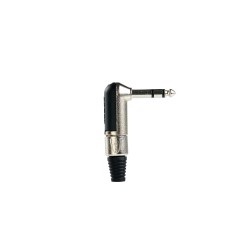 Professional stereo right-angled jack male plug Ø 6.3 mm -1/4”, all metal. 2